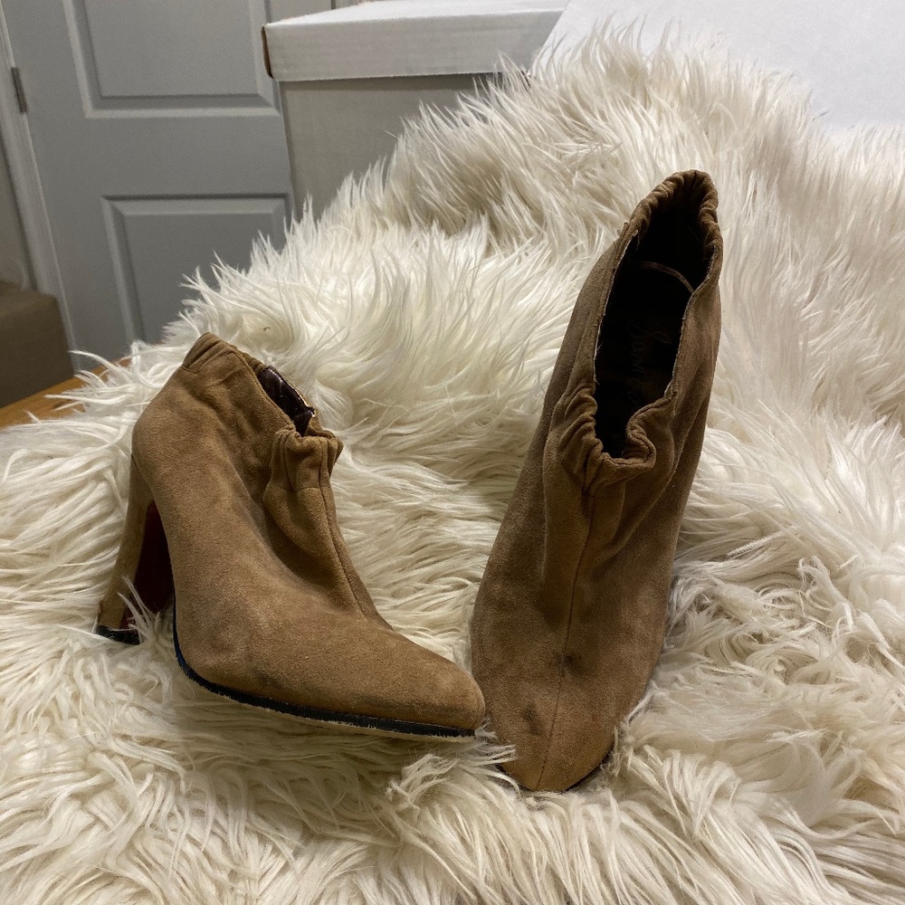 Sam Edelman Simone Tan Booties Leather Upper Sz 8M